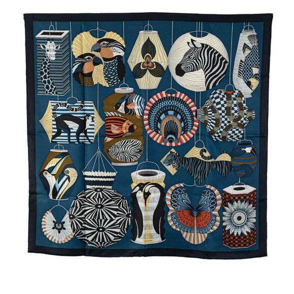 Hermes LANTERNES BALLONS & COCARDES Silk Scarf - Picture 1 of 6